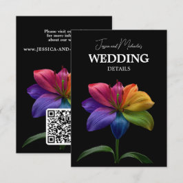 Tarjeta De Recepción 🌈 Wedding Details QR code 