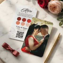 Tarjeta De Recepción Wedding Dress Code Color Palette QR Code Photo