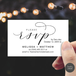 Tarjeta De Recepción Wedding Invita a RSVP a recordar Minimalista moder