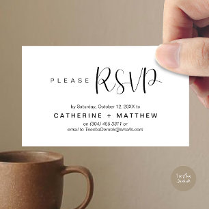 Tarjeta De Recepción Wedding Invita a RSVP a recordatorio Minimalista m