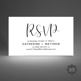 Tarjeta De Recepción Wedding Invita a RSVP a recordatorio Minimalista m