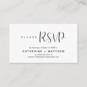 Tarjeta De Recepción Wedding Invita a RSVP a recordatorio Minimalista m