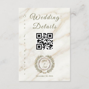Tarjeta De Recepción Wedding Marble and Laurel / Boda Mármol y Laurel