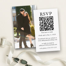 Wedding Minimalist Simple Photo QR RSVP