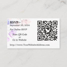Tarjeta De Recepción Wedding RSVP QR Code Enclosure Card Leaf Design