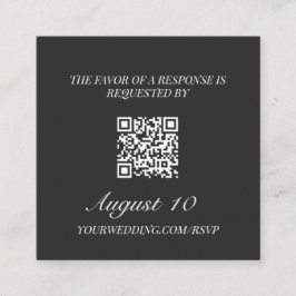 Tarjeta De Recepción Wedding RSVP QR Code Illustrated Locket Monogram