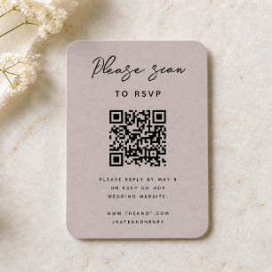 Tarjeta De Recepción Wedding RSVP   QR Code Modern Minimalist Dusky