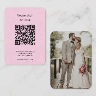 Tarjeta De Recepción Wedding RSVP, QR Code Modern Minimalist Simple