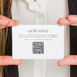 Tarjeta De Recepción Wedding Website QR Code online RSVP wedding