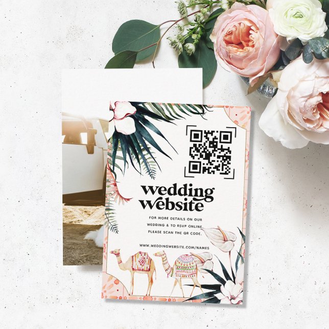 Tarjeta De Recepción Wedding Website | QR Code Scan Photo (Subido por el creador)
