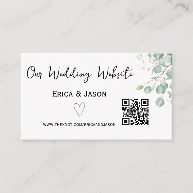 Tarjeta De Recepción Wedding Website RSVP QR Code Enclosure Card (Anverso)