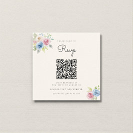Tarjeta De Recepción Wedding Website RSVP QR Code Photo pastel florals