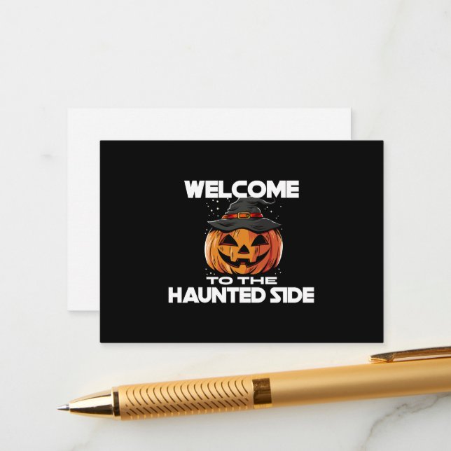 Tarjeta De Recepción Welcome To The Haunted Side Enclosure Card (Anverso/Reverso In Situ)