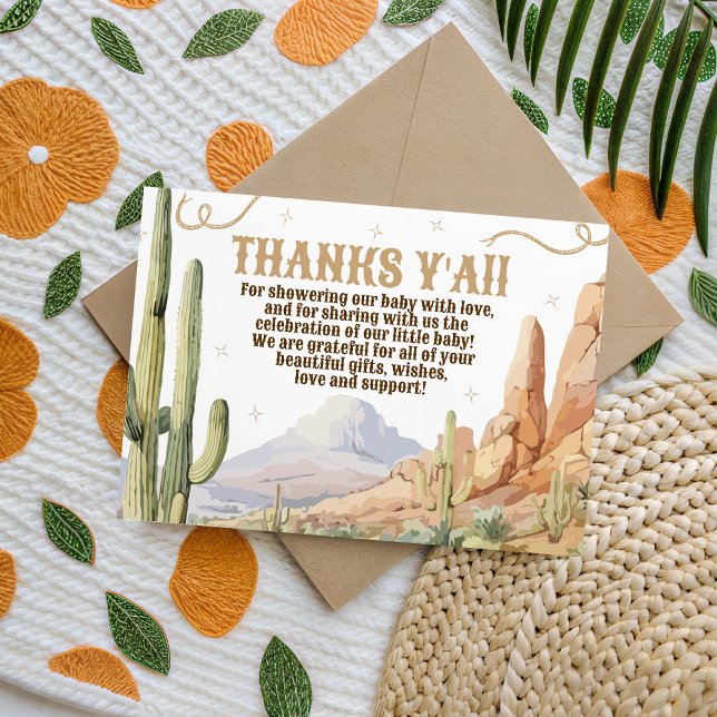 Tarjeta De Recepción Western Baby Shower Thank You Card (Subido por el creador)