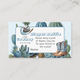Tarjeta De Recepción Western Blue Cowboy Rodeo Baby Shower Diaper Game