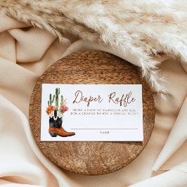 Tarjeta De Recepción Western Cowboy Boot Baby Shower Diaper Raffle