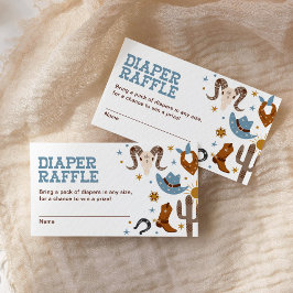 Tarjeta De Recepción Western Cowboy Diaper Raffle Rodeo Baby Shower