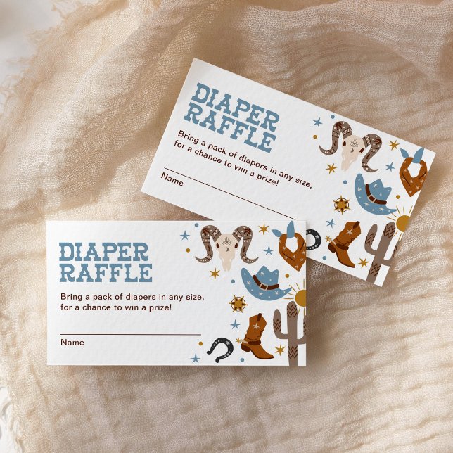 Tarjeta De Recepción Western Cowboy Diaper Raffle Rodeo Baby Shower (Subido por el creador)