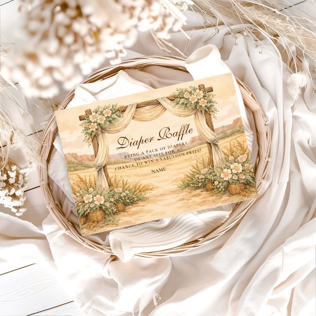 Tarjeta De Recepción Western Desert Floral Arch Diapper Raffle  (Subido por el creador)