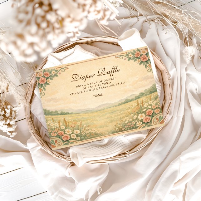 Tarjeta De Recepción Western Desert Floral Diapper Raffle  (Subido por el creador)