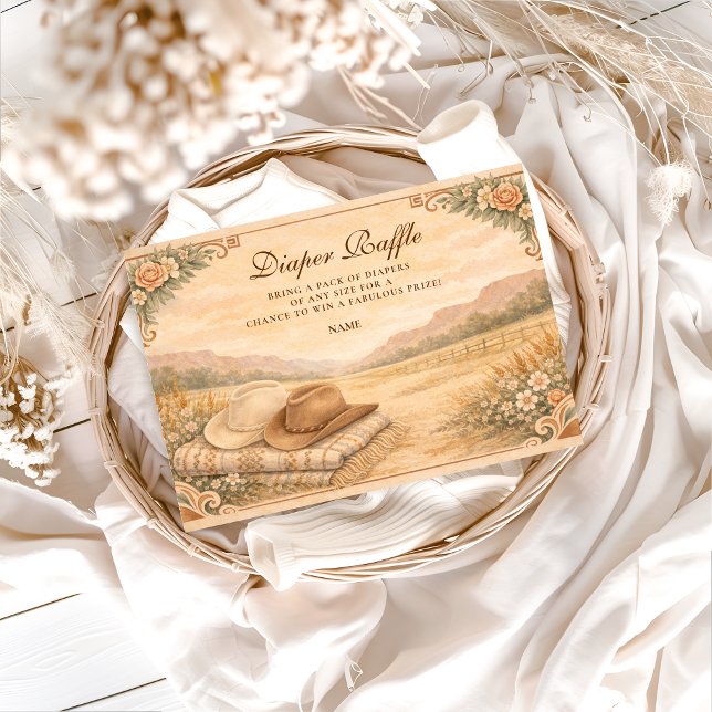 Tarjeta De Recepción Western Desert Saddle Diapper Raffle  (Subido por el creador)