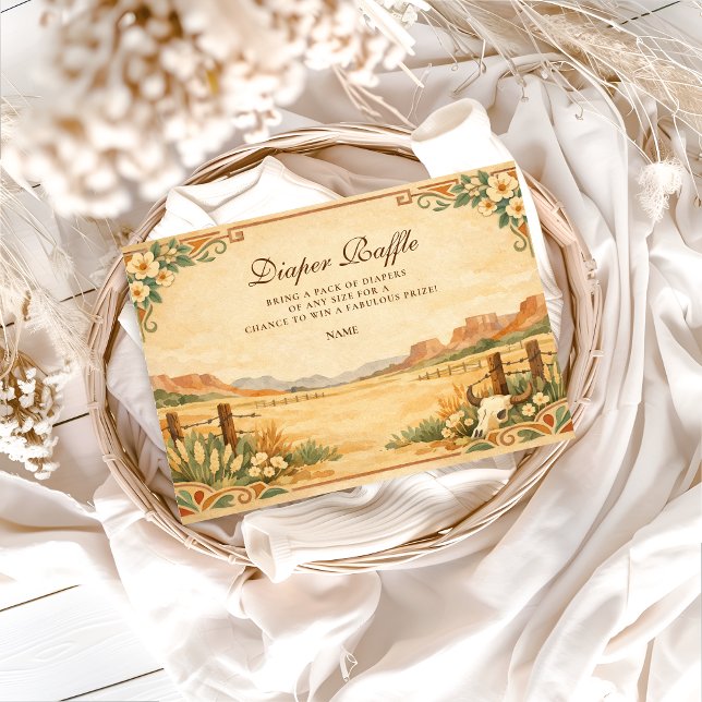 Tarjeta De Recepción Western Desert Wildflower Diapper Raffle  (Subido por el creador)