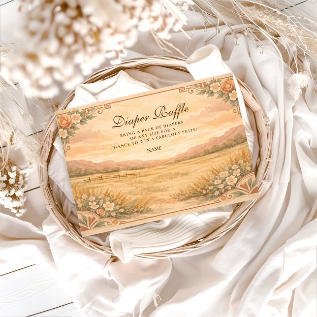 Tarjeta De Recepción Western Desert Wildflower Diapper Raffle  (Subido por el creador)