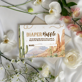 Tarjeta De Recepción Western Diaper Raffle Ticket