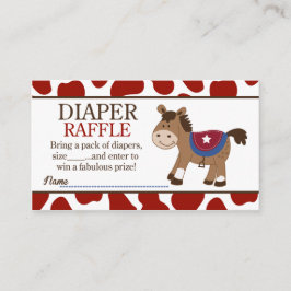 Tarjeta De Recepción Western Horse Baby Shower Diaper Raffle