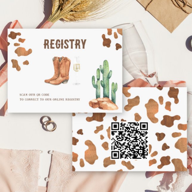 Tarjeta De Recepción Western - Registro de duchas de novias con código  (Subido por el creador)