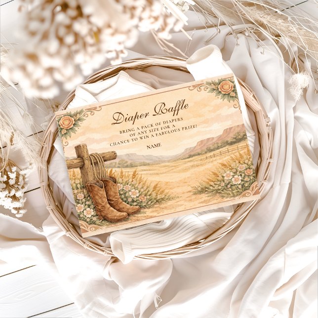 Tarjeta De Recepción Western Saddle Desert Diapper Raffle  (Subido por el creador)