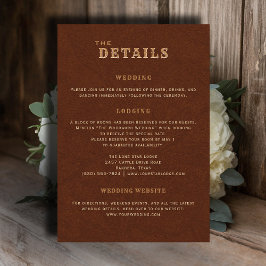 Tarjeta De Recepción Western Terracotta Wedding Details Enclosure Card