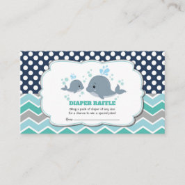 Tarjeta De Recepción Whale Baby Shower Diaper Raffle Ticket Insertar a 