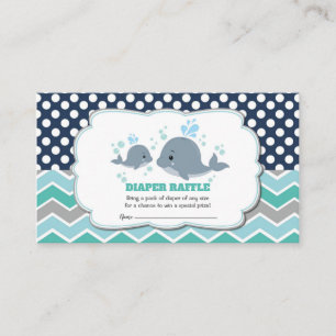 Tarjeta De Recepción Whale Baby Shower Diaper Raffle Ticket Insertar a 