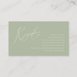 Tarjeta De Recepción Whimage Sage QR códigos Baby Shower Enclosure Card
