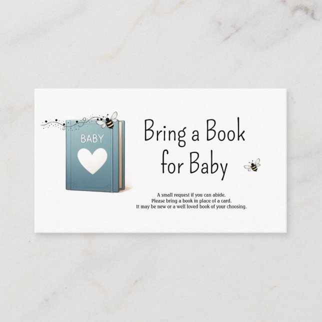 Tarjeta De Recepción Whimsical Bee Book por el bebé (Anverso)