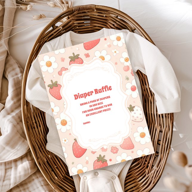 Tarjeta De Recepción Whimsical Berry Sweet Pink Diapper Raffle (Subido por el creador)