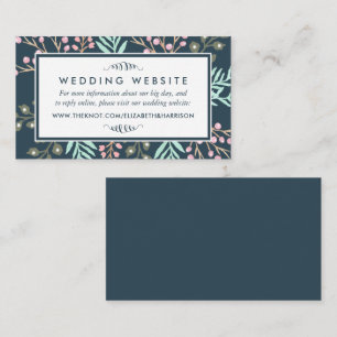 Tarjeta De Recepción Whimsical Botanical Berry Boda Insertar sitio web