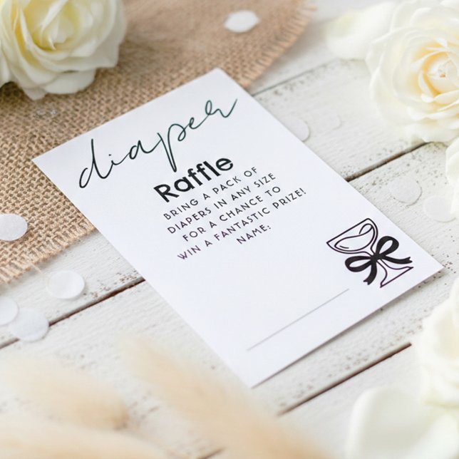 Tarjeta De Recepción Whimsical Champagne Diaper Raffle Tickets (Diaper Raffle Whimsical Doodles Tickets)