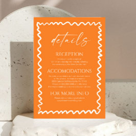 Tarjeta De Recepción Whimsical Citrus Orange Wedding Details