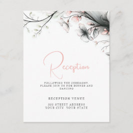 Tarjeta De Recepción Whimsical Delicate Blush Floral Branch 