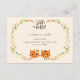 Tarjeta De Recepción Whimsical Forest Cats (Cream) Wedding RSVP