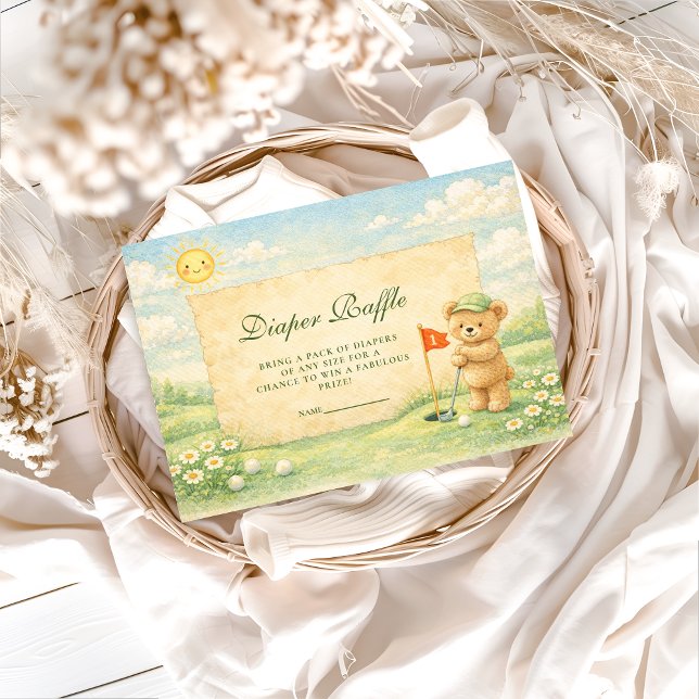 Tarjeta De Recepción Whimsical Golf Story Diapper Raffle (Subido por el creador)