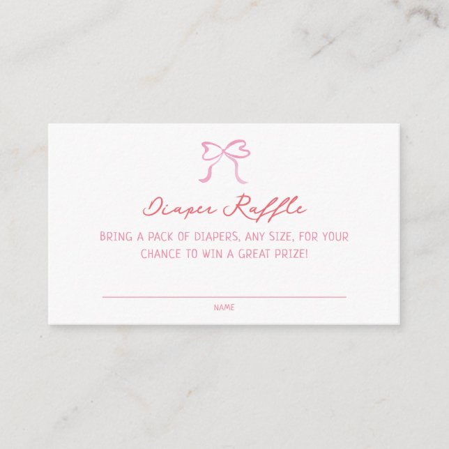 Tarjeta De Recepción Whimsical Hearts Baby Shower Diaper Raffle (Anverso)