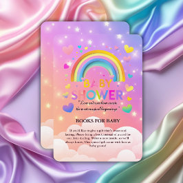 Tarjeta De Recepción Whimsical Hearts & Rainbows Baby Shower