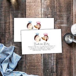 Tarjeta De Recepción Whimsical Hedgehog Chef Baker Books Baby Shower 