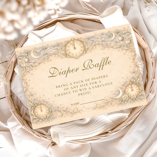 Tarjeta De Recepción Whimsical Heirloom Baby Shower Diapper Raffle (Subido por el creador)