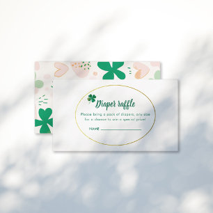 Tarjeta De Recepción Whimsical Irish Lucky Green Shamrock Baby Shower