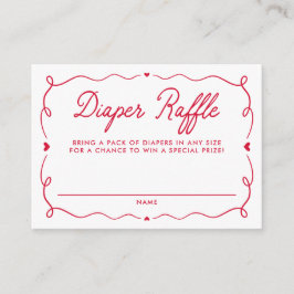 Tarjeta De Recepción Whimsical Little Sweetheart Diaper Raffle