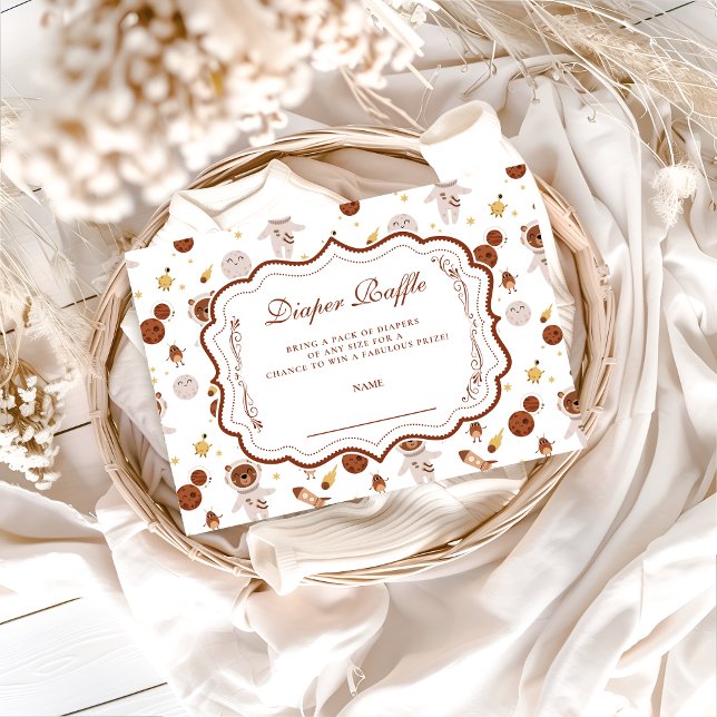 Tarjeta De Recepción Whimsical Little Universe Baby Show Diapper Raffle (Subido por el creador)